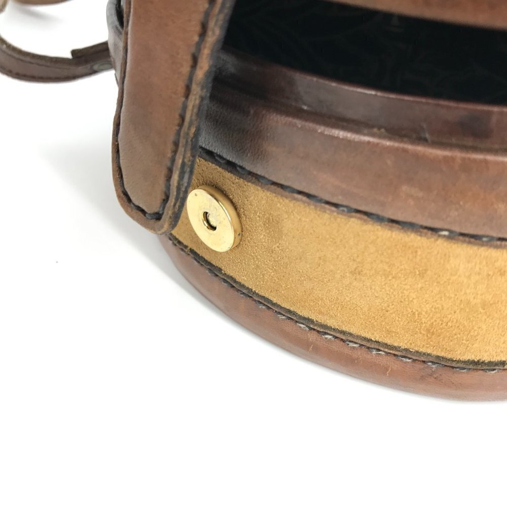 Tristan & Isuet VTG Leather Suede Canteen Structured Crossbody Bag Rare - Picture 7 of 10